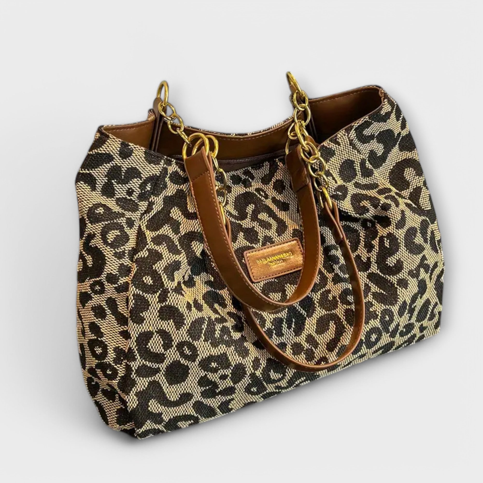 Aurora Leopard Print Canvas Tote