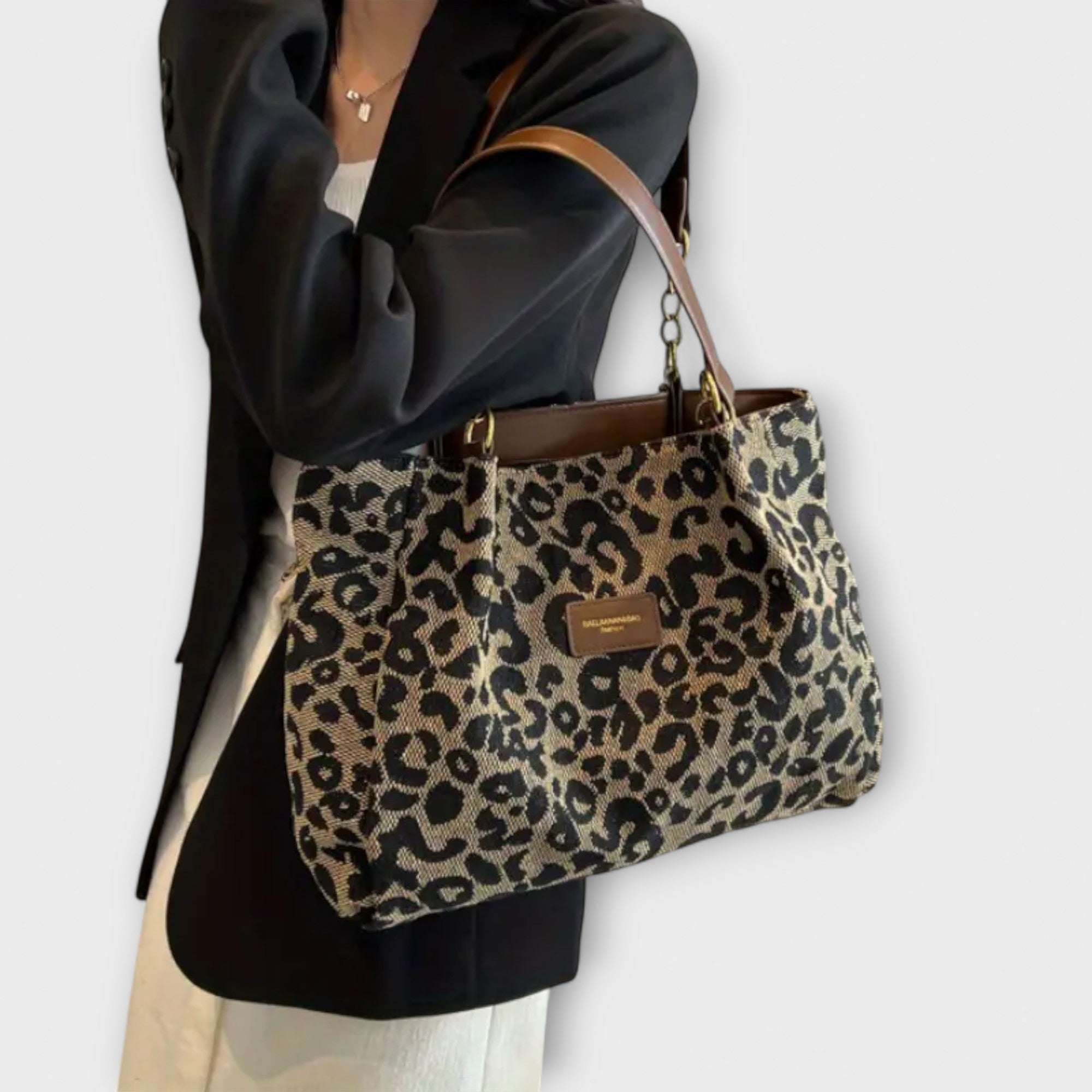 Aurora Leopard Print Canvas Tote