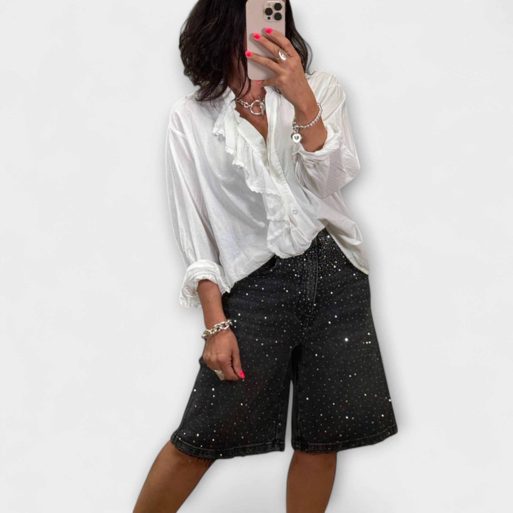 Amaris - Bermudashorts mit Strassdetails