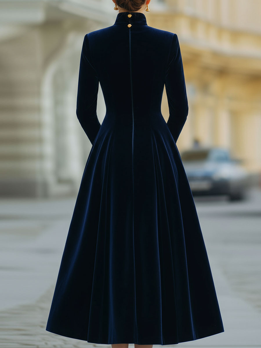 Natalia | A-Line Dress with Golden Accents