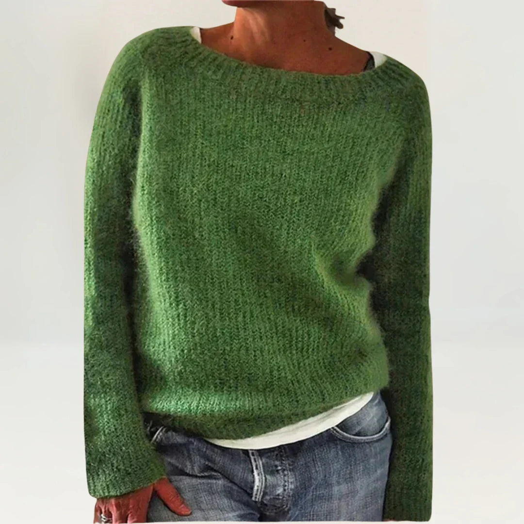 LISA | BEQUEMER GRÜNER STRICKPULLOVER