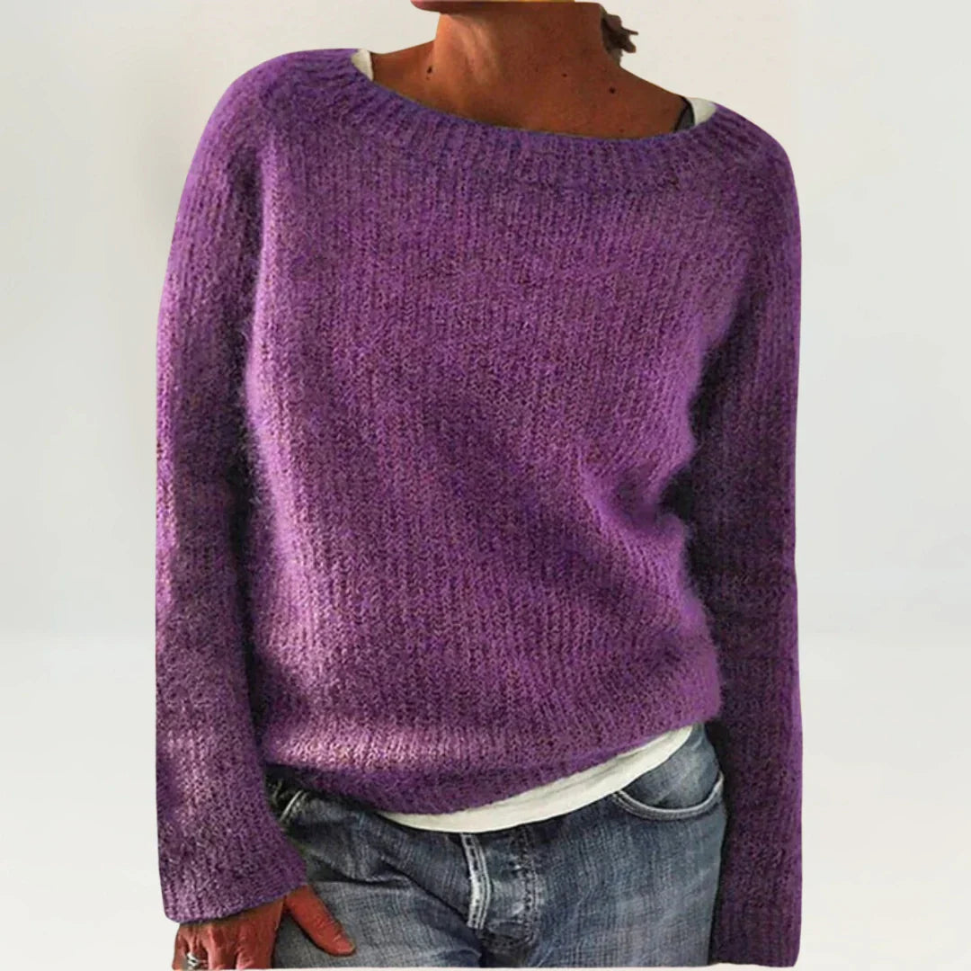 LAURA | BEHINDLICH PULLOVER IN PURPUR