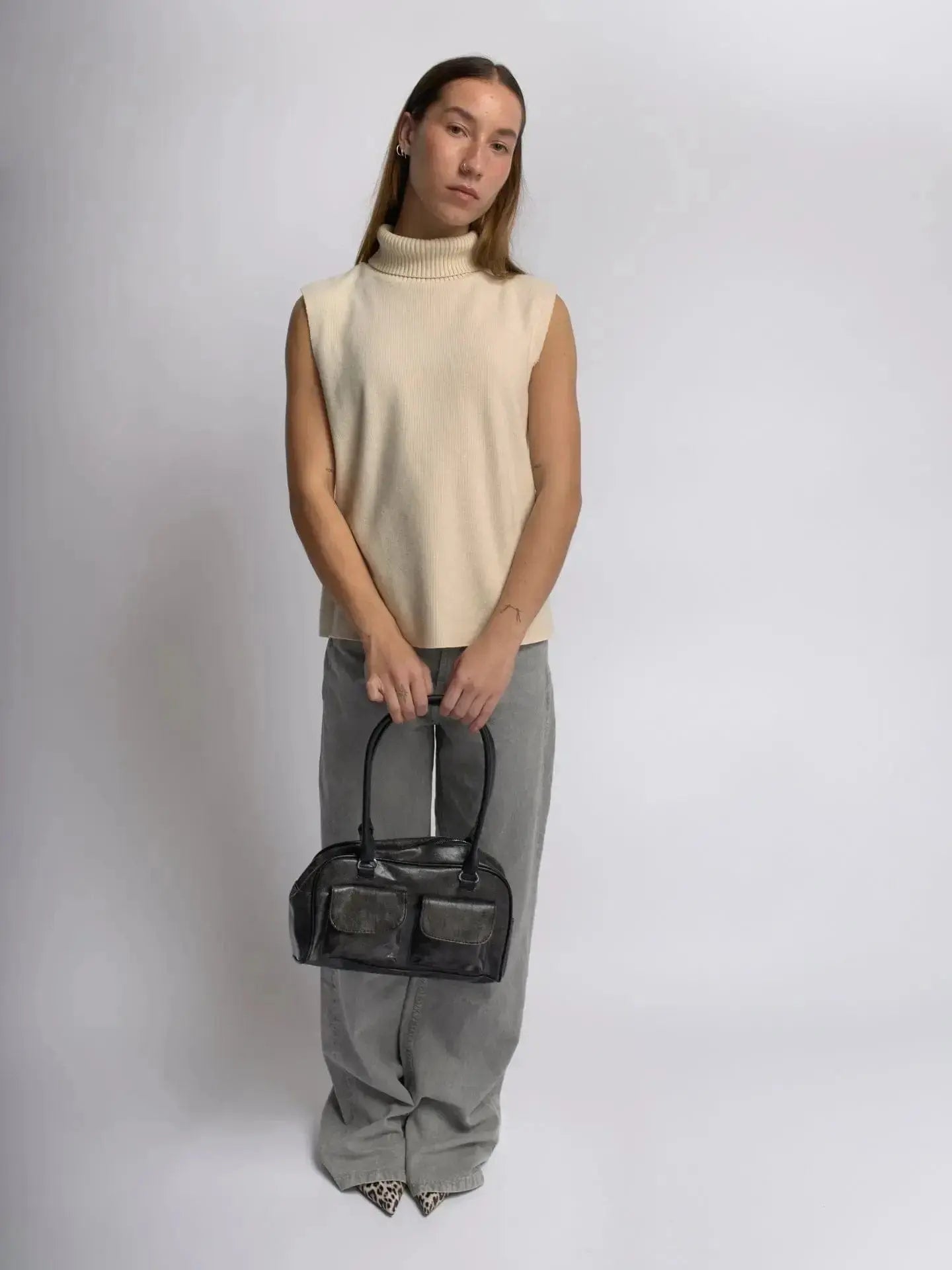 Stilvolle, vintage Leder Tragetasche