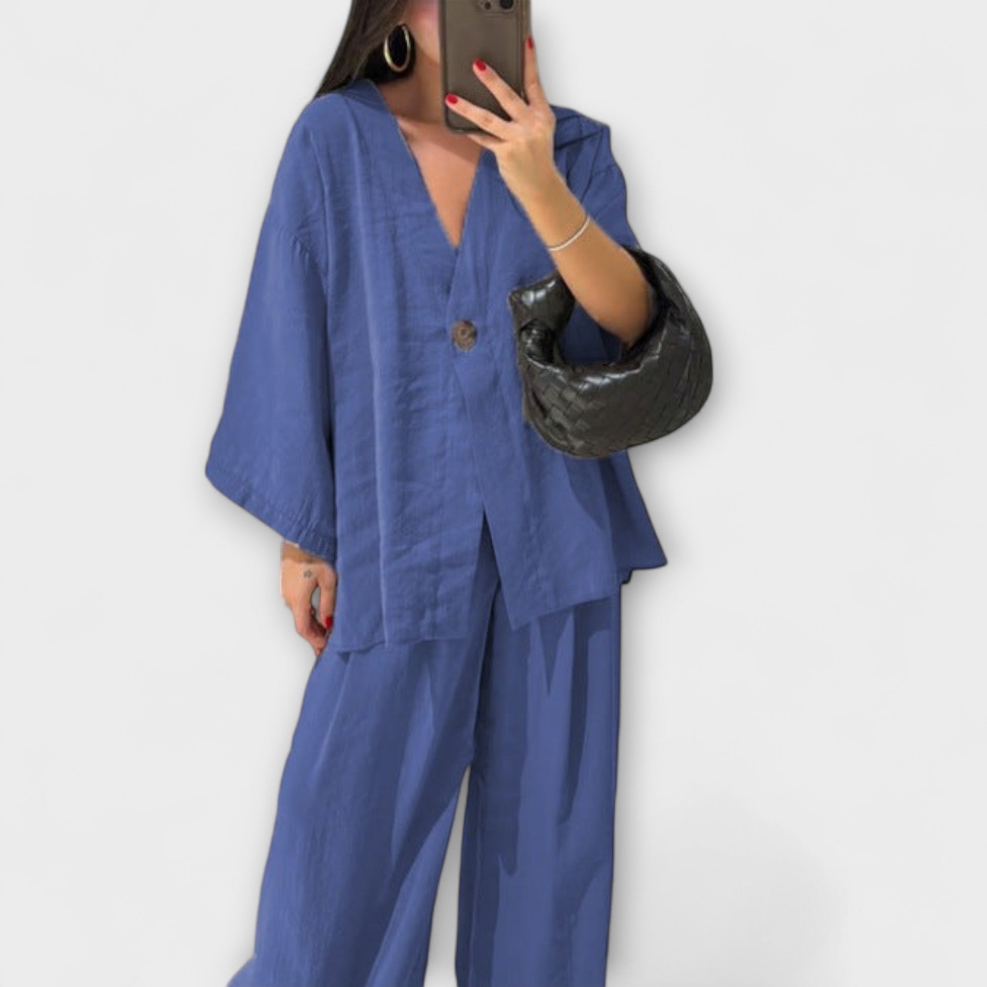 Aurora - Entspanntes V-Ausschnitt Top mit passender Hose