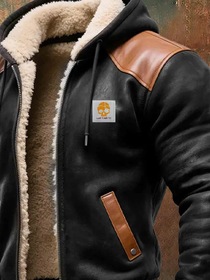 Adam - WINTERJACKE MIT AUSGEWÄHLTEN LEDERDETAILS