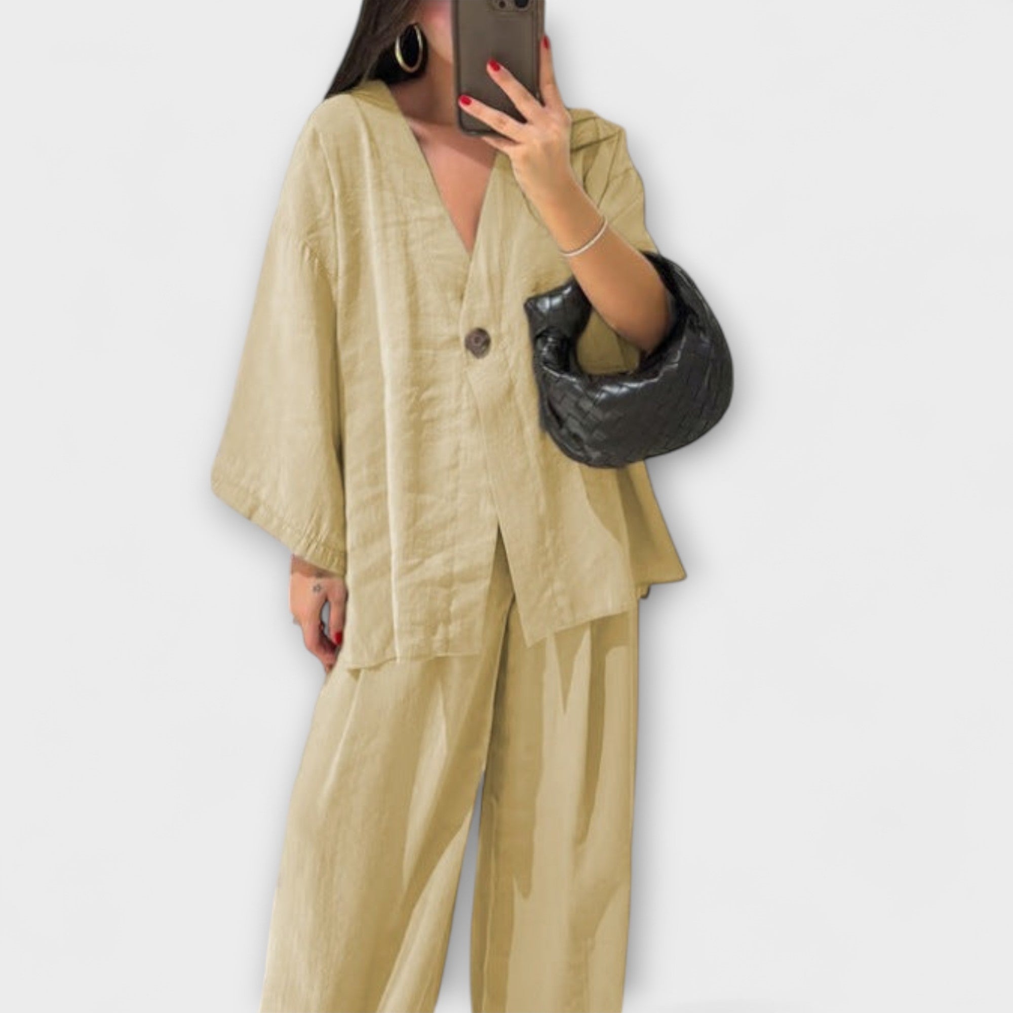 Aurora - Entspanntes V-Ausschnitt Top mit passender Hose