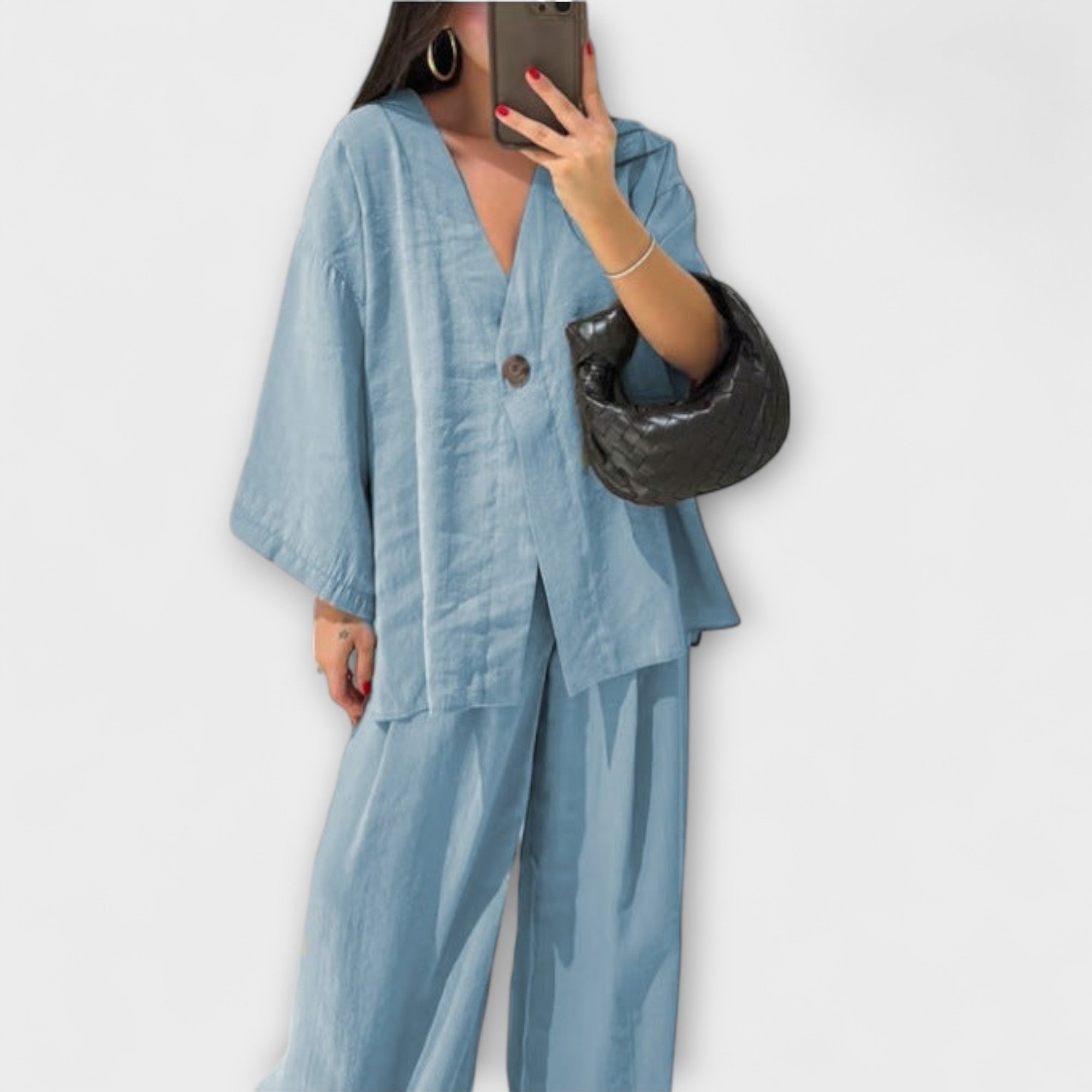 Aurora - Entspanntes V-Ausschnitt Top mit passender Hose