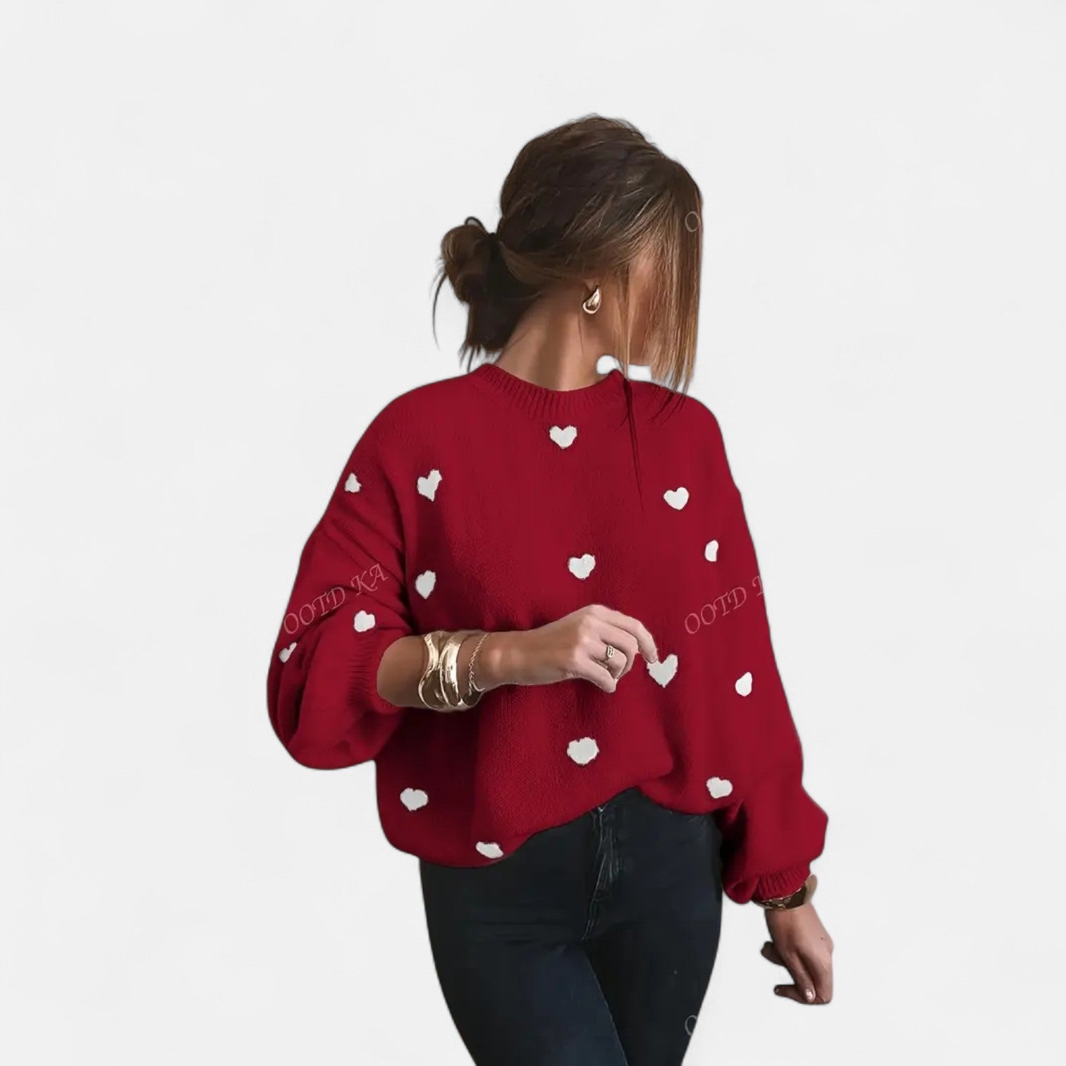 Hearts Knit Sweater by Isla