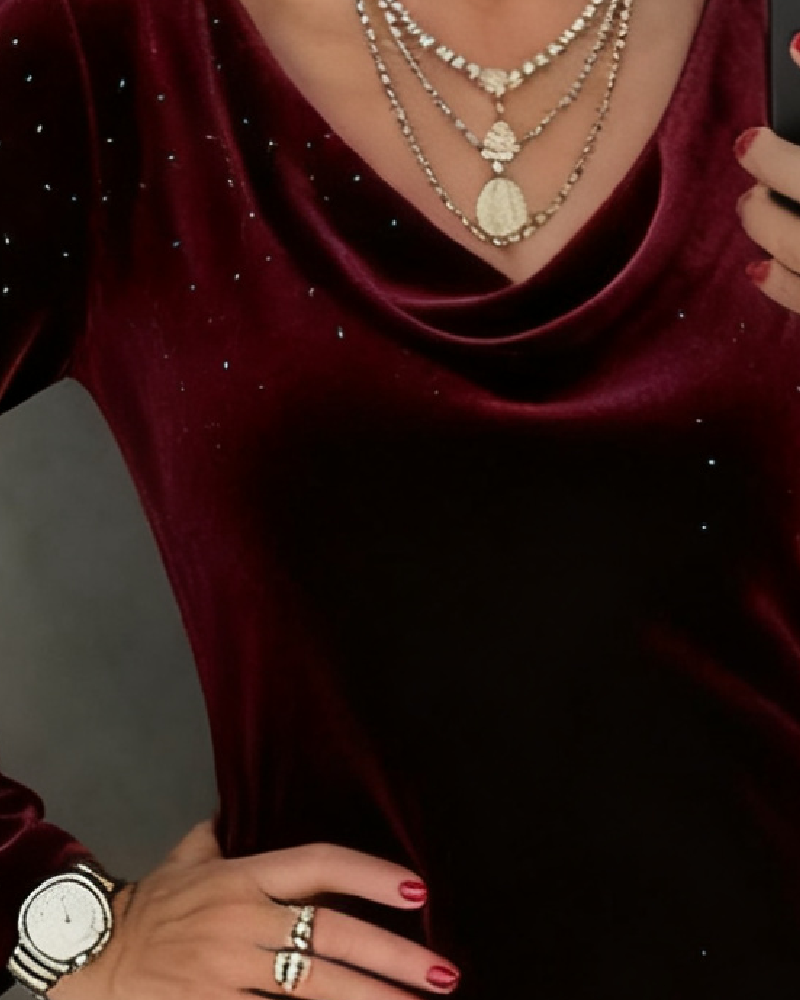 Aubrey | Glänzendes Finish Kleid mit geradem Schnitt