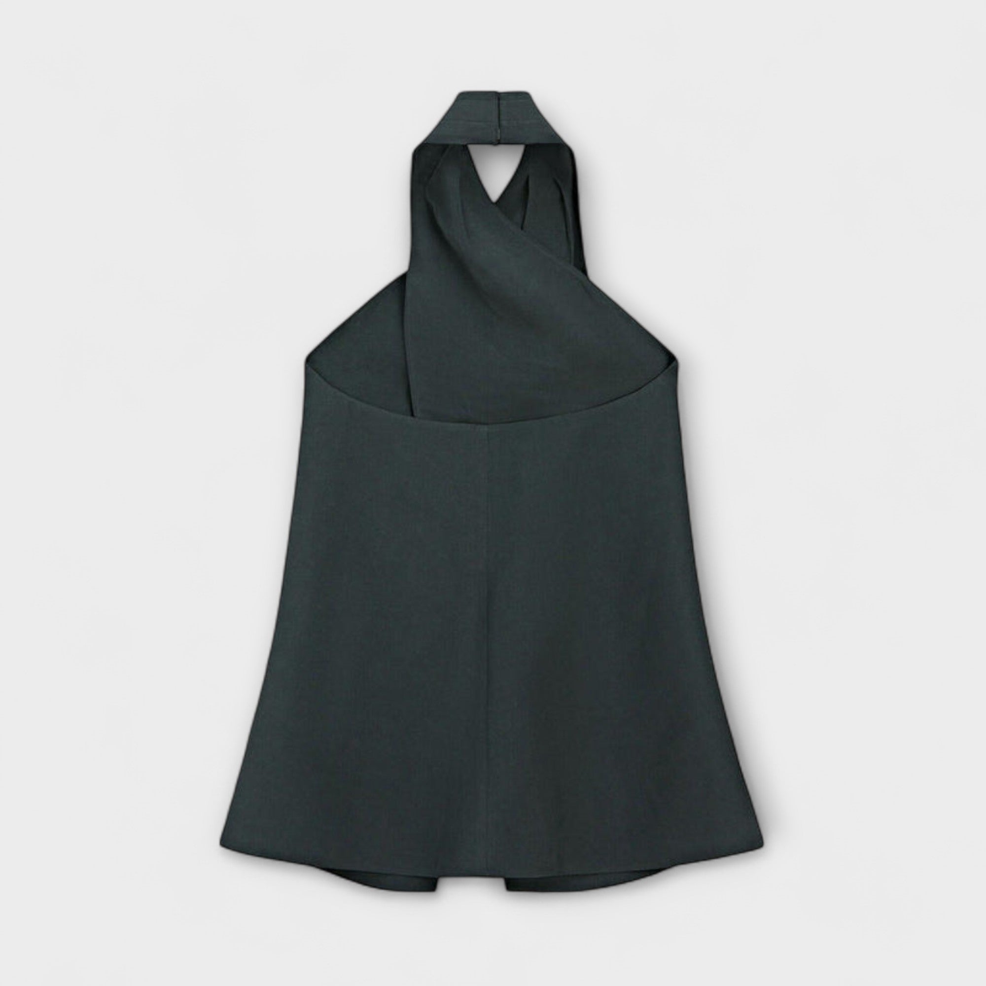 Aurora - Blaue Halterneck-Bluse mit Rückenausschnitt