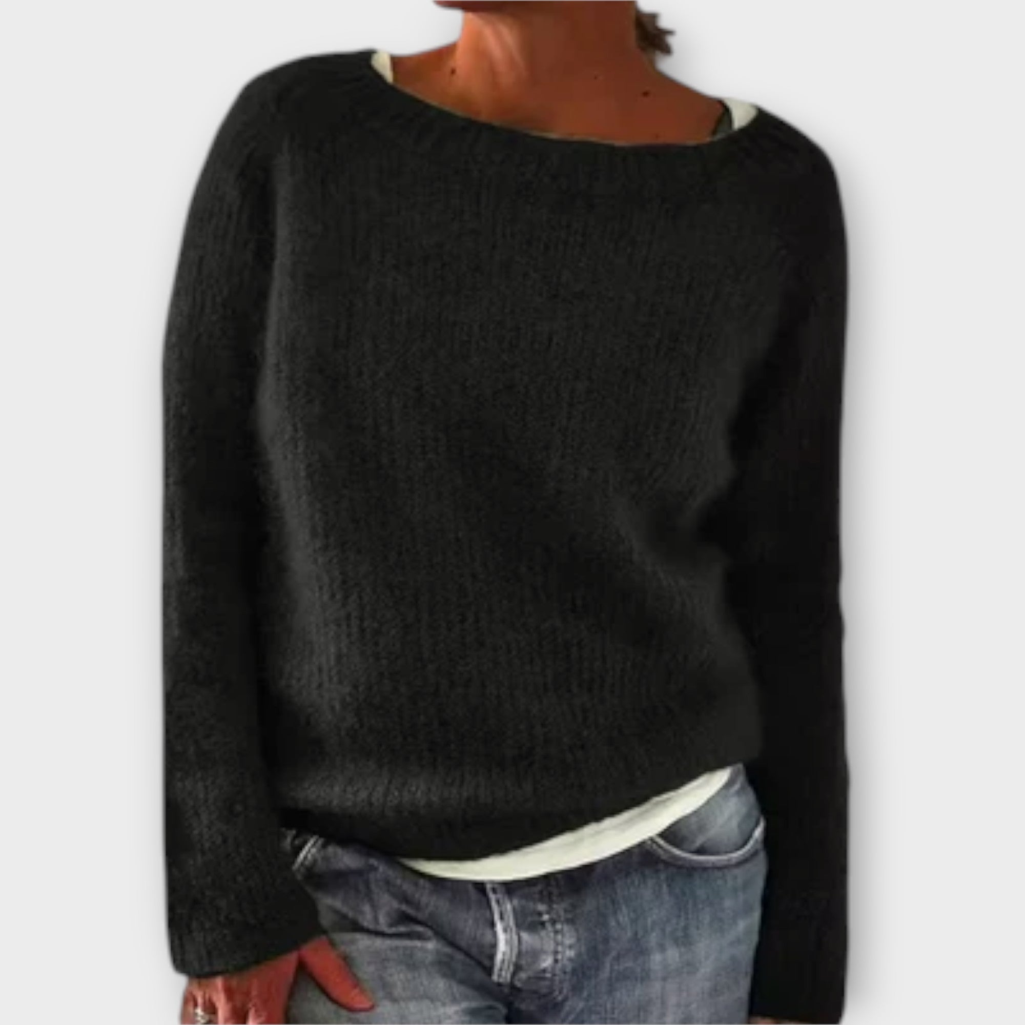 Regine – Unifarbener Strickpullover