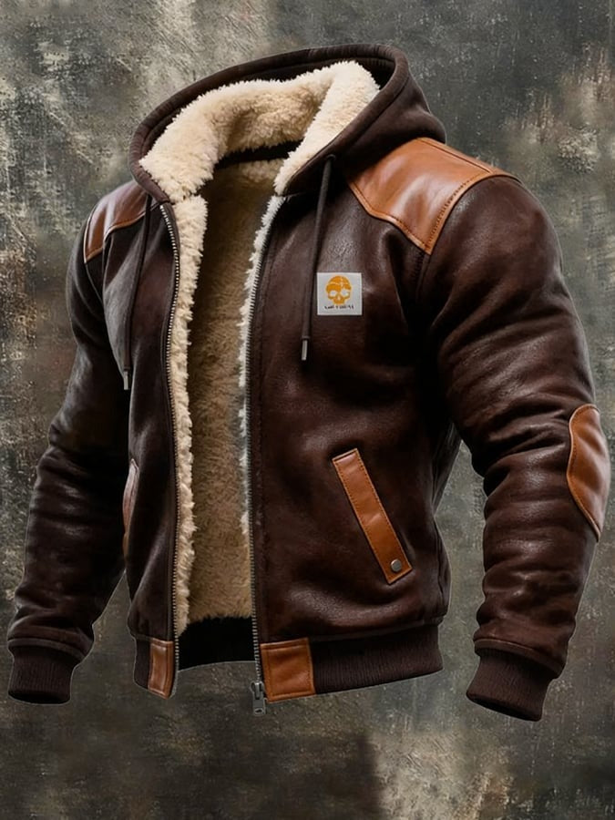 Adam - WINTERJACKE MIT AUSGEWÄHLTEN LEDERDETAILS