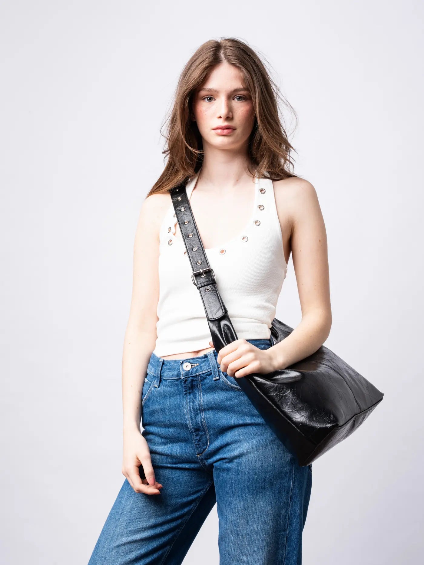 Scarlett Distressed Leather Crossbody Bag