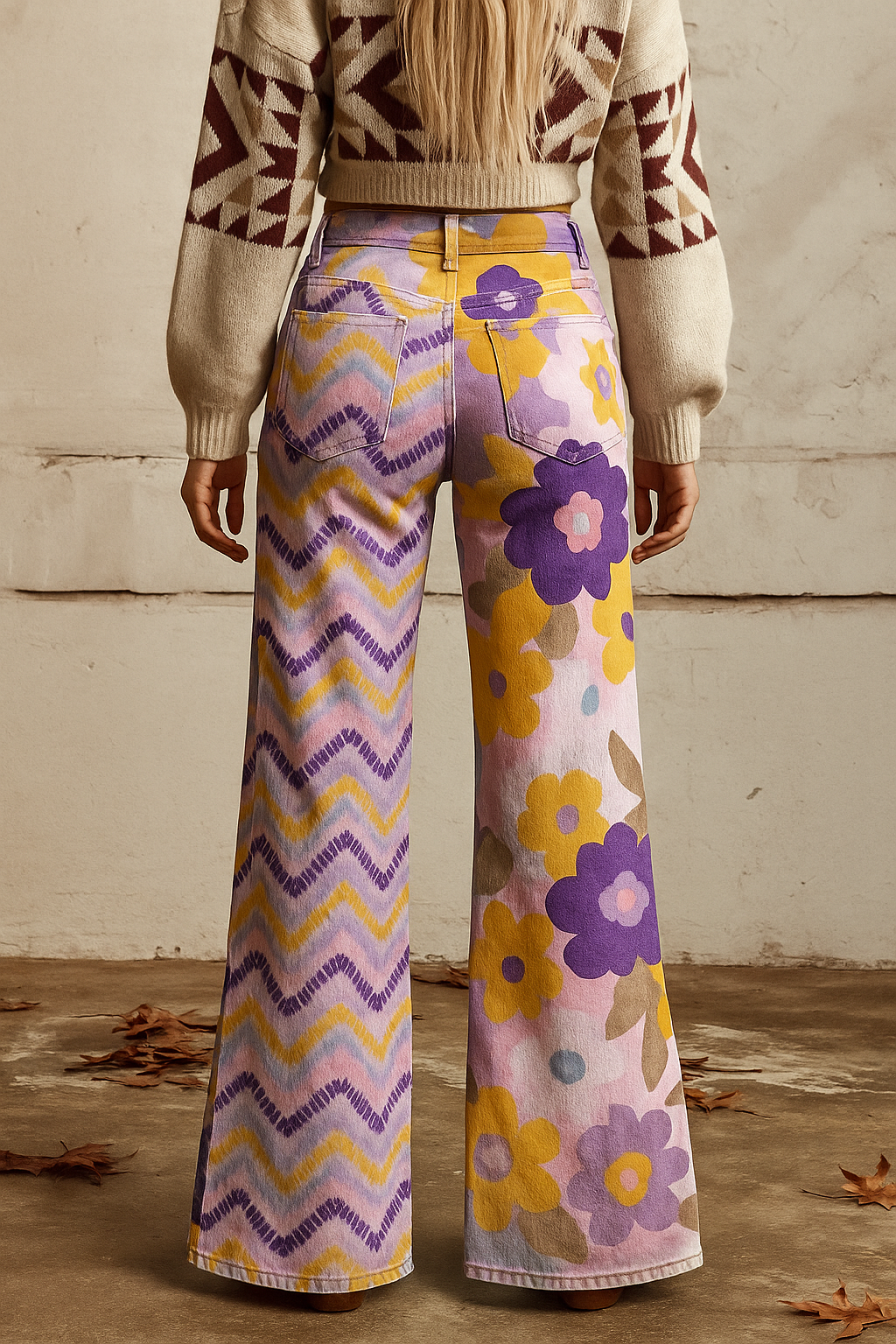 Karolína - Blumen Boho-Hosen