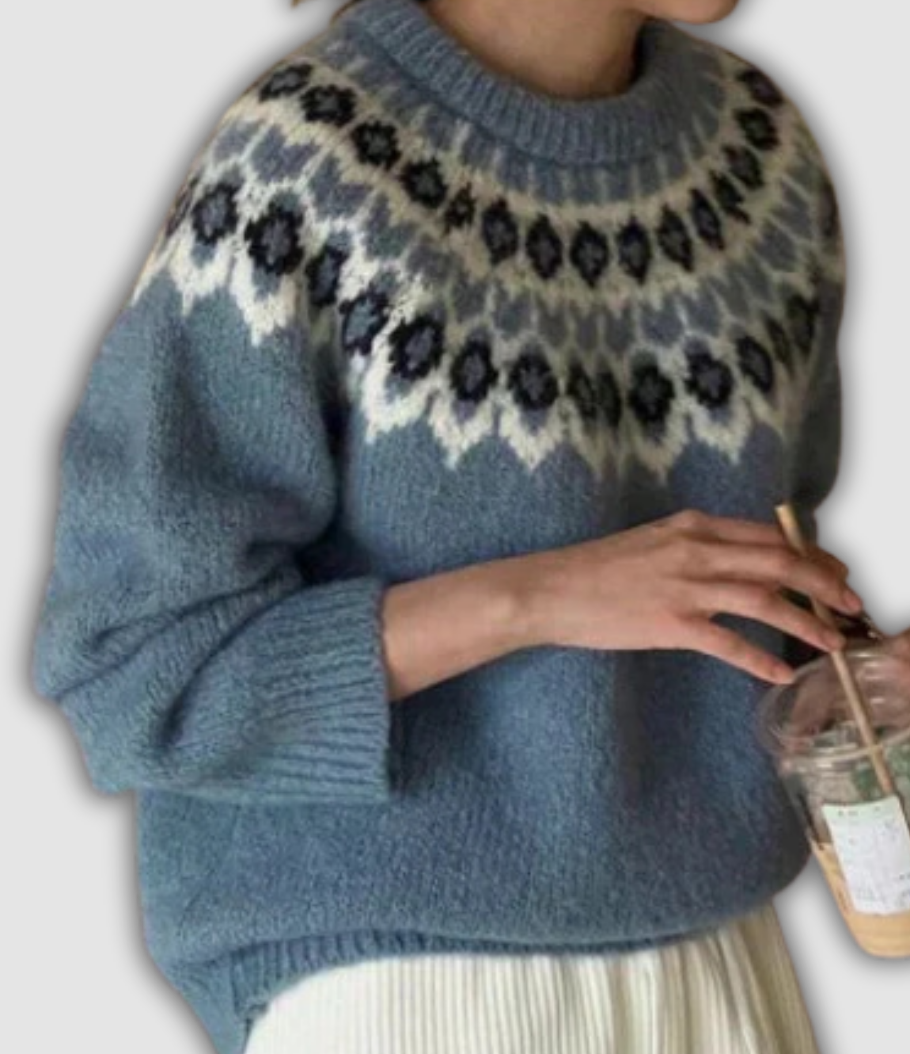 Lena Jacquard Retro Sweater