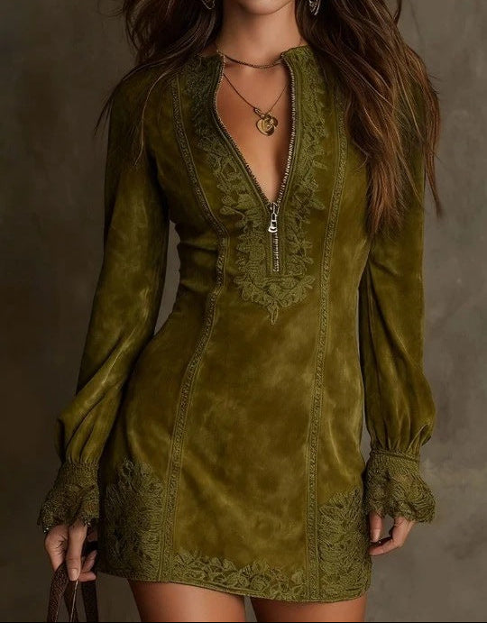 Jasmin – Blaues Spitzen-Minikleid