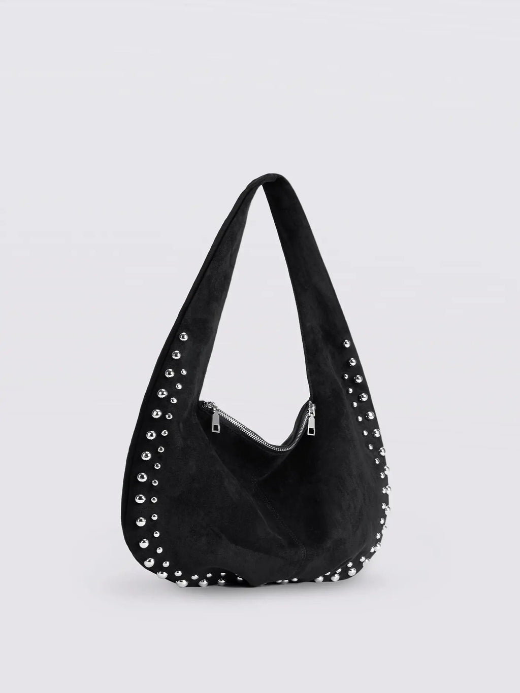 Studded Suede Shoulder Bag