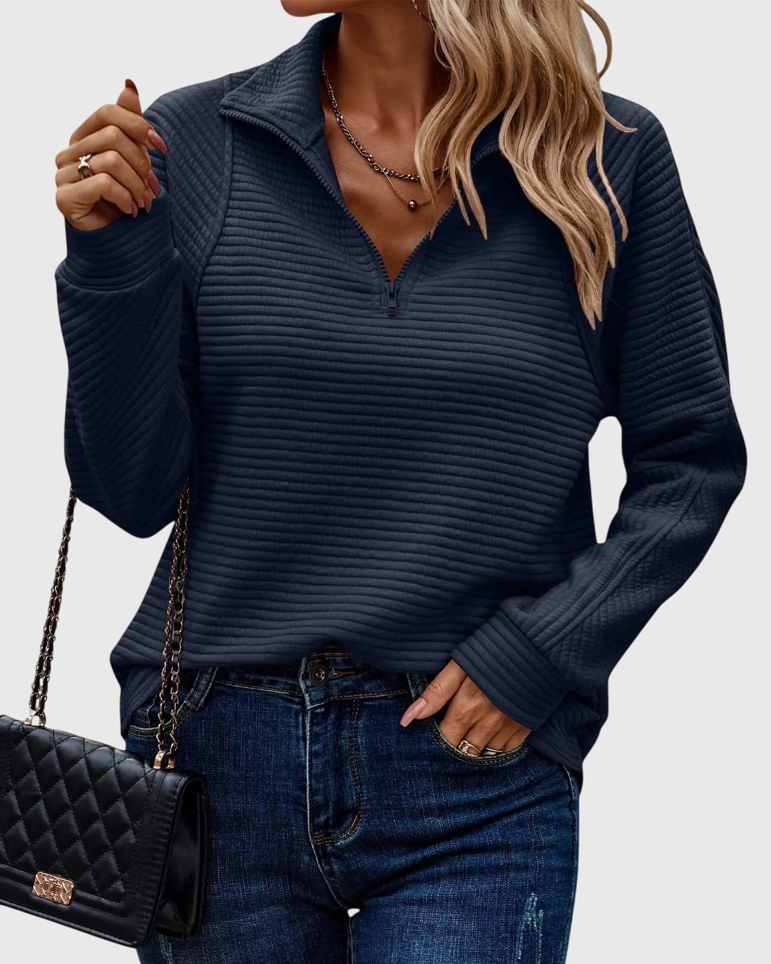 Abigail™ | Stilvoller Pullover mit Reißverschluss