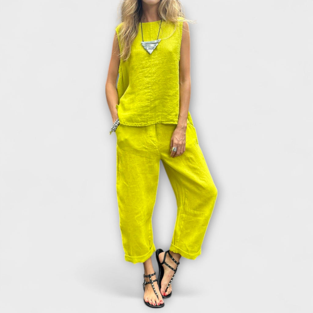 Jennifer - Lässiges Baumwolle-Leinen Ensemble