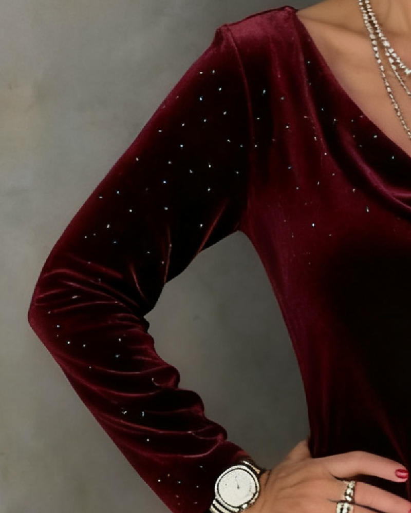 Aubrey | Glänzendes Finish Kleid mit geradem Schnitt