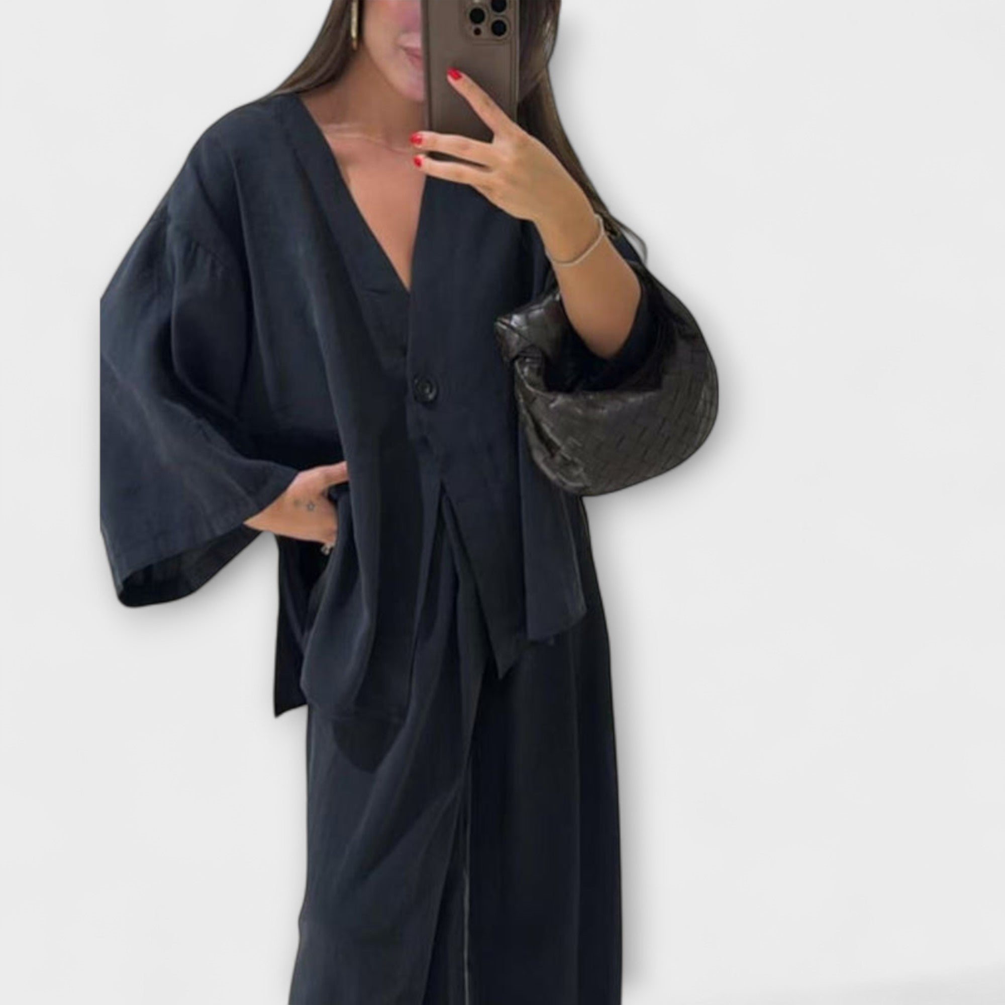 Aurora - Entspanntes V-Ausschnitt Top mit passender Hose